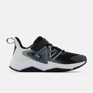 Adidasi Alergare Copii New Balance Rave Run v2 Bungee Dantela with Top Curea Negrii Albi | NB632VRT