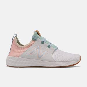 Adidasi Alergare Dama New Balance Fresh Foam Cruzv1 Reissue Albi Roz Albi Verde Menta | NB054YQX