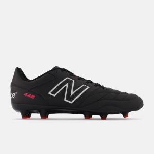 Ghete Fotbal Barbati New Balance 442 V2 TEAM FG Negrii Albi | NB324WEC