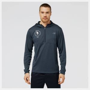 Hanorac Cu Gluga Barbati New Balance NYC Marathon Tenacity Quarter Zip Negrii | NB467YAZ