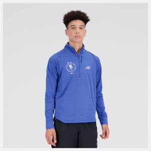 Hanorace Barbati New Balance NYC Marathon NB Heat Grid Half Zip Albastri Inchis | NB237KRX