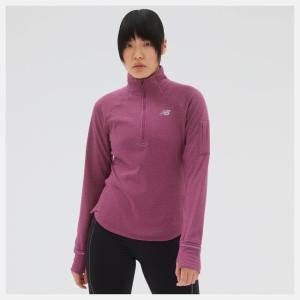 Hanorace Dama New Balance NB Heat Grid Half Zip Roz | NB689JCP