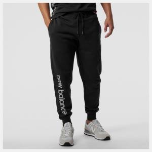 Pantaloni Barbati New Balance NB Essentials Metallic Sweatpant Negrii | NB370HXY