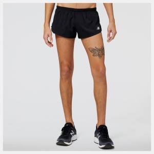 Pantaloni Scurti Barbati New Balance Accelerate 3 inch Split Negrii | NB183JUT