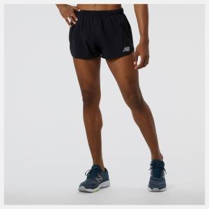 Pantaloni Scurti Barbati New Balance Impact Run 3 Inch Split Negrii | NB831HFJ