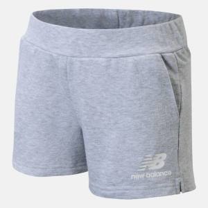 Pantaloni Scurti Copii New Balance NB Essentials Stacked Logo French Terry Girls Gri | NB495HLE