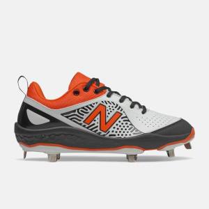 Pantofi Softball Dama New Balance Fresh Foam Velo v2 Metal Negrii Portocalii Albi | NB082FUY