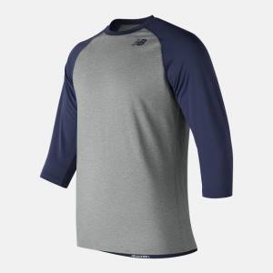 Tricouri Barbati New Balance 3/4 Baseball Raglan Top Bleumarin | NB592IAC