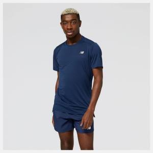 Tricouri Barbati New Balance Accelerate Scurte Sleeve Bej Indigo | NB487DLP