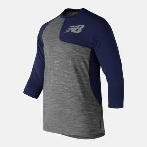 Tricouri Barbati New Balance Asym 2.0 Left 3/4 Sleeve Bleumarin | NB652JOB