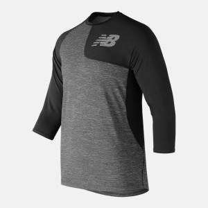 Tricouri Barbati New Balance Asym 2.0 Left 3/4 Sleeve Negrii | NB769IXS