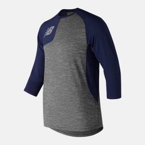 Tricouri Barbati New Balance Asym 2.0 Right 3/4 Sleeve Bleumarin | NB370ZHF