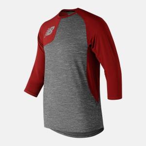 Tricouri Barbati New Balance Asym 2.0 Right 3/4 Sleeve Rosii | NB691WSA