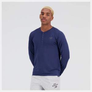 Tricouri Barbati New Balance Baseball Henley Bej Indigo | NB052SDY