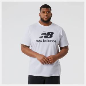 Tricouri Barbati New Balance Essentials Stacked Logo Tee Albi | NB385PKR