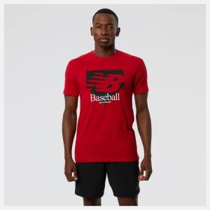 Tricouri Barbati New Balance NB Baseball Plate Tee Rosii | NB862LSQ