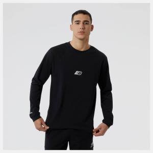 Tricouri Barbati New Balance NB Essentials Seasonal Long Sleeve Tee Negrii | NB527DOM