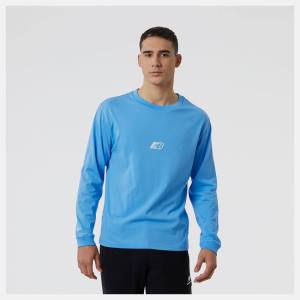 Tricouri Barbati New Balance NB Essentials Seasonal Long Sleeve Tee Albastri | NB921CBX