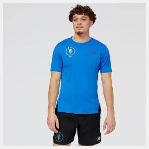 Tricouri Barbati New Balance NYC Marathon Q Speed Jacquard Scurte Sleeve Albastri Inchis | NB972SZU