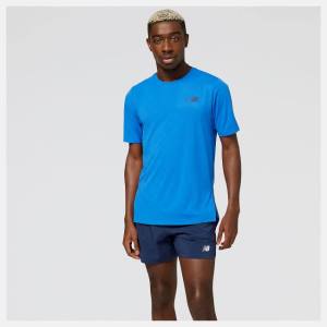 Tricouri Barbati New Balance Q Speed Jacquard Scurte Sleeve Albastri Inchis | NB781IUJ