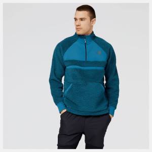 Tricouri Barbati New Balance Q Speed Sherpa Anorak Albastri | NB374RGT