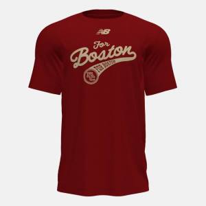 Tricouri Barbati New Balance Super Fan Tee(Boston College) Rosii | NB804URF