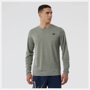 Tricouri Barbati New Balance Tenacity Long Sleeve Tee Masline Verzi Inchis Verzi | NB951TPW