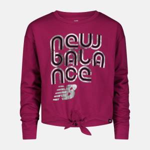 Tricouri Copii New Balance Girls Long Sleeve Knotted Tee Girls Violet | NB913PRY