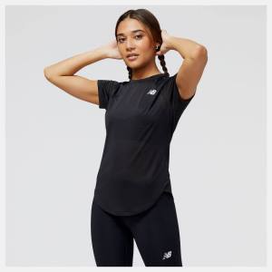 Tricouri Dama New Balance Accelerate Scurte Sleeve Top Negrii | NB587UMW