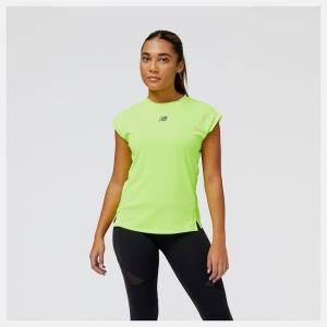 Tricouri Dama New Balance Impact Run AT N-Vent Scurte Sleeve Top Verzi | NB358BYJ