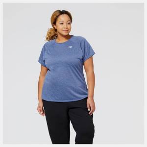 Tricouri Dama New Balance Impact Run Scurte Sleeve Albastri | NB274YBI