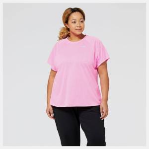 Tricouri Dama New Balance Impact Run Scurte Sleeve Roz | NB478APV