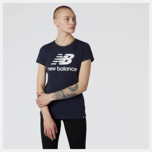 Tricouri Dama New Balance NB Essentials Stacked Logo Tee Bleumarin | NB902JFN