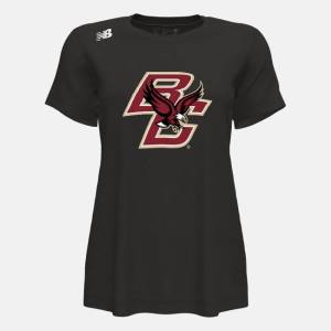 Tricouri Dama New Balance NB Scurte Sleeve Tech Tee(Boston College) Negrii | NB382GHT