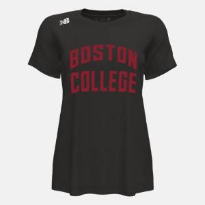 Tricouri Dama New Balance NB Scurte Sleeve Tech Tee(Boston College) Negrii | NB546BZP