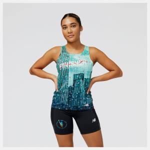 Tricouri Dama New Balance NYC Marathon Finisher Singlet Verde Menta Deschis | NB273YDW