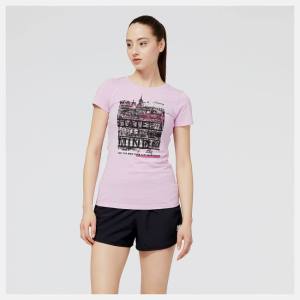 Tricouri Dama New Balance NYC Marathon Marathon State of Mind Grafice Tee Violet | NB483YIO