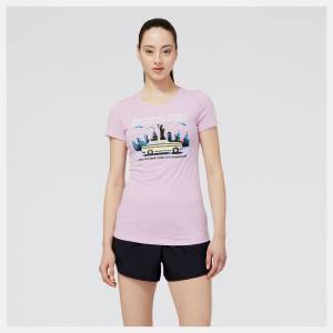 Tricouri Dama New Balance NYC Marathon Taxi Grafice Tee Violet | NB763GVJ