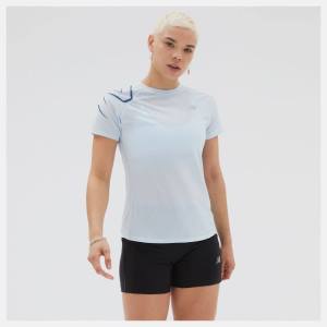 Tricouri Dama New Balance Printed Impact Run Scurte Sleeve Albi | NB392EXY