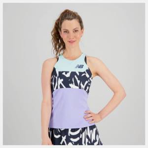 Tricouri Dama New Balance Printed Tournament Racerfront Tank Roz | NB196JDC