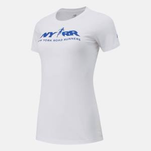 Tricouri Dama New Balance RFL Grafice Scurte Sleeve Albi | NB609FXK